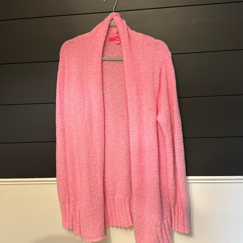 Lilly Pulitzer pink open front sweater XL